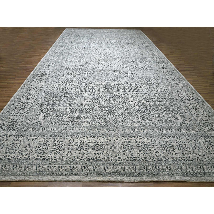 14'11" x 20'0" New Hand Knotted Ivory Wool Rectangle Oriental Rug - MOA10276119