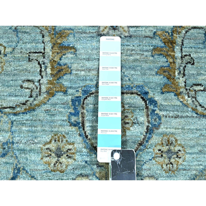 11'11" x 17'11" New Hand Knotted Blue Wool Rectangle Oriental Rug - MOA10276121