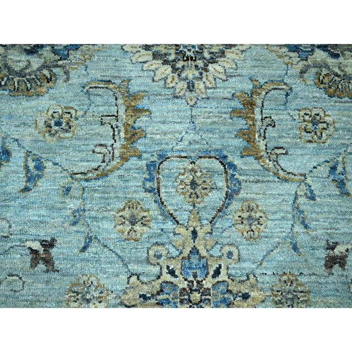 11'11" x 17'11" New Hand Knotted Blue Wool Rectangle Oriental Rug - MOA10276121