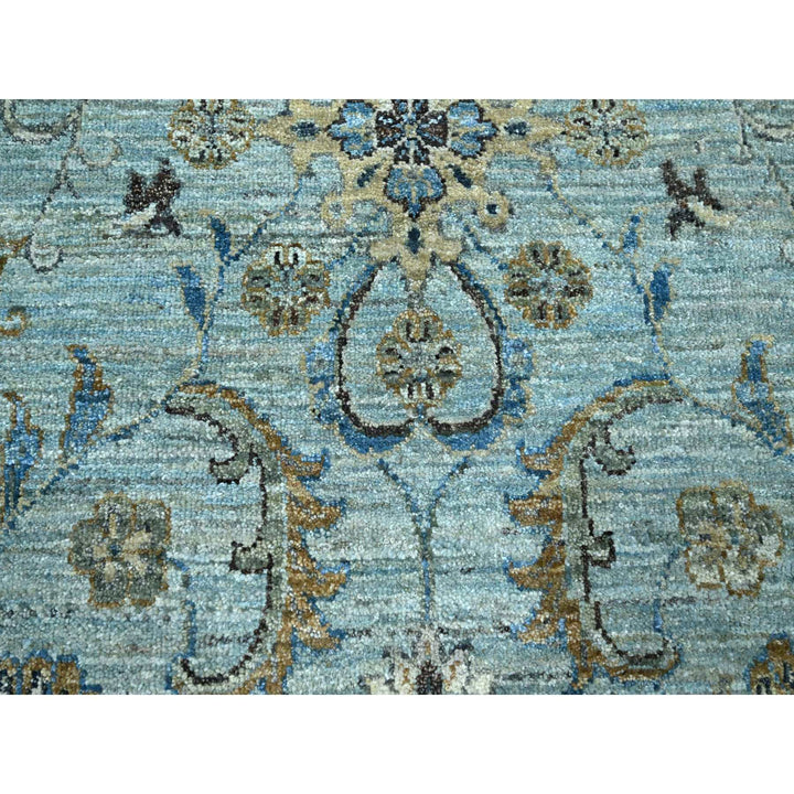 9'11" x 10'0" New Hand Knotted Blue Wool Round Oriental Rug - MOA10276123