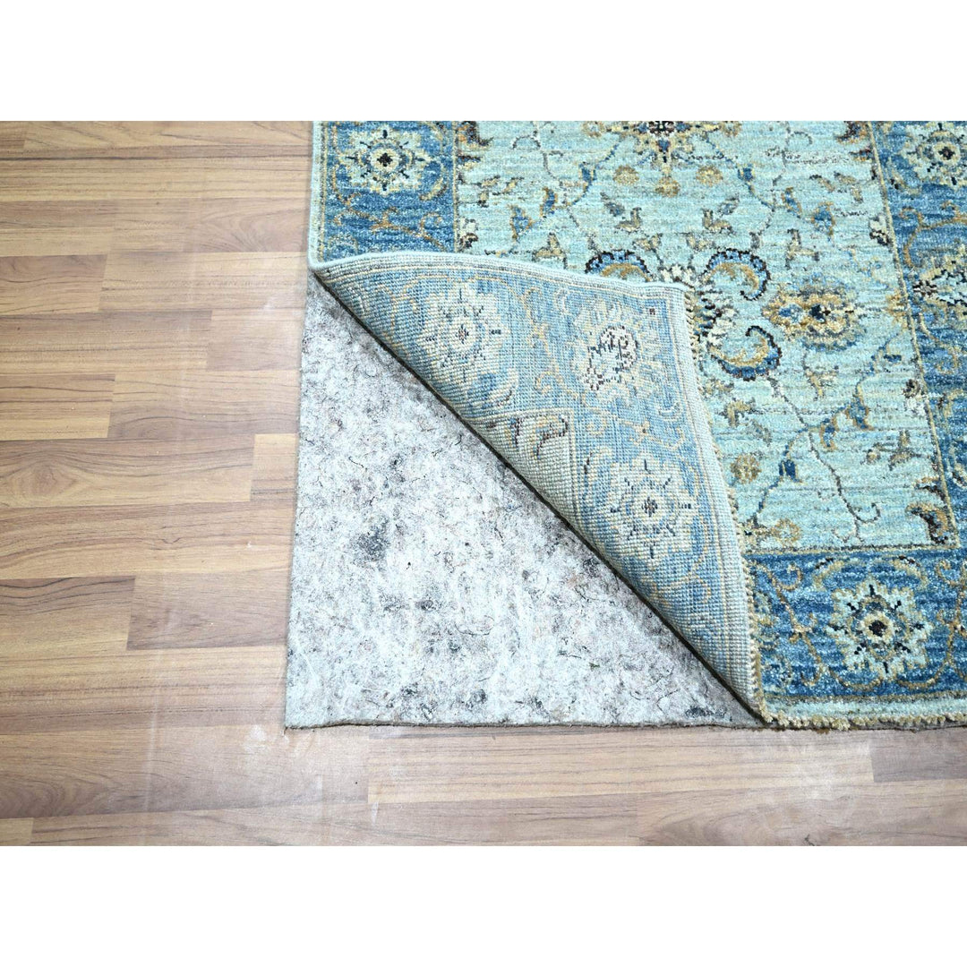 2'9" x 29'10" New Hand Knotted Blue Wool Runner Oriental Rug - MOA10276124