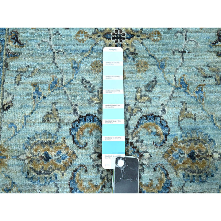 2'9" x 29'10" New Hand Knotted Blue Wool Runner Oriental Rug - MOA10276124