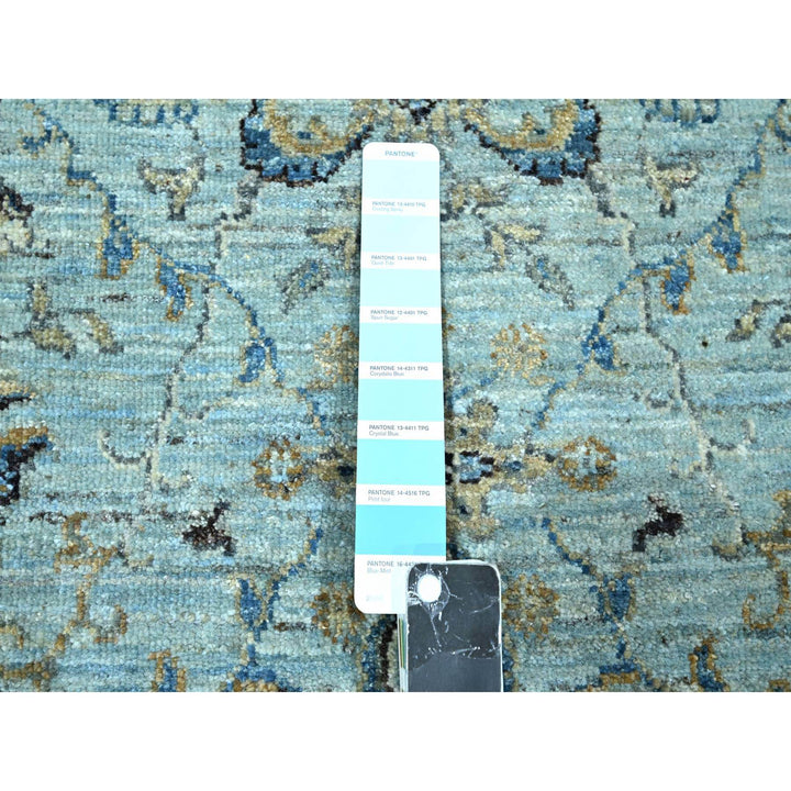 2'7" x 25'9" New Hand Knotted Blue Wool Runner Oriental Rug - MOA10276125