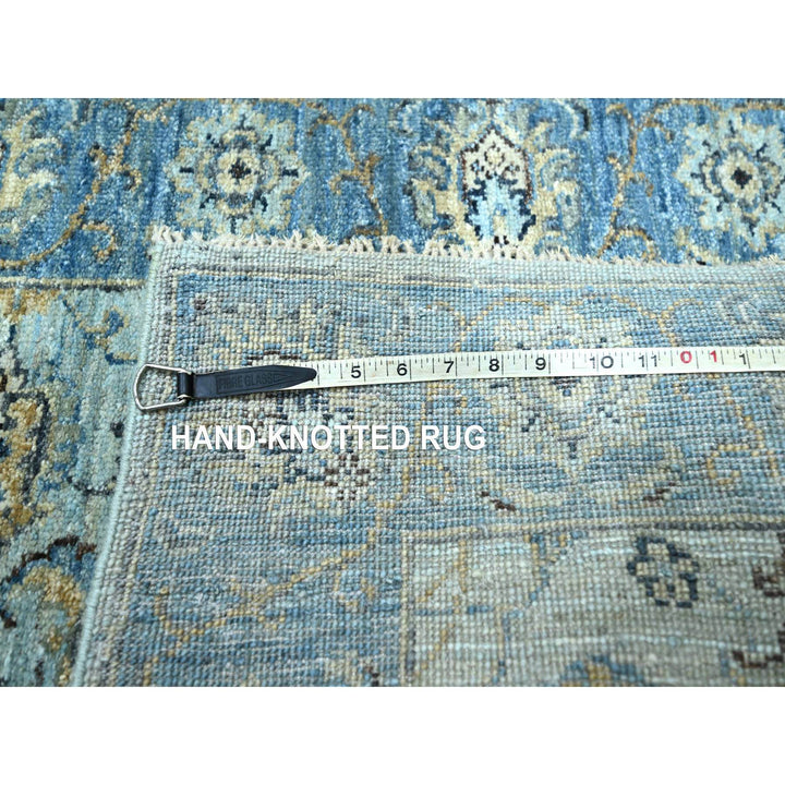 2'7" x 25'9" New Hand Knotted Blue Wool Runner Oriental Rug - MOA10276125