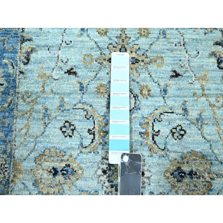 2'8" x 24'1" New Hand Knotted Blue Wool Runner Oriental Rug - MOA10276126