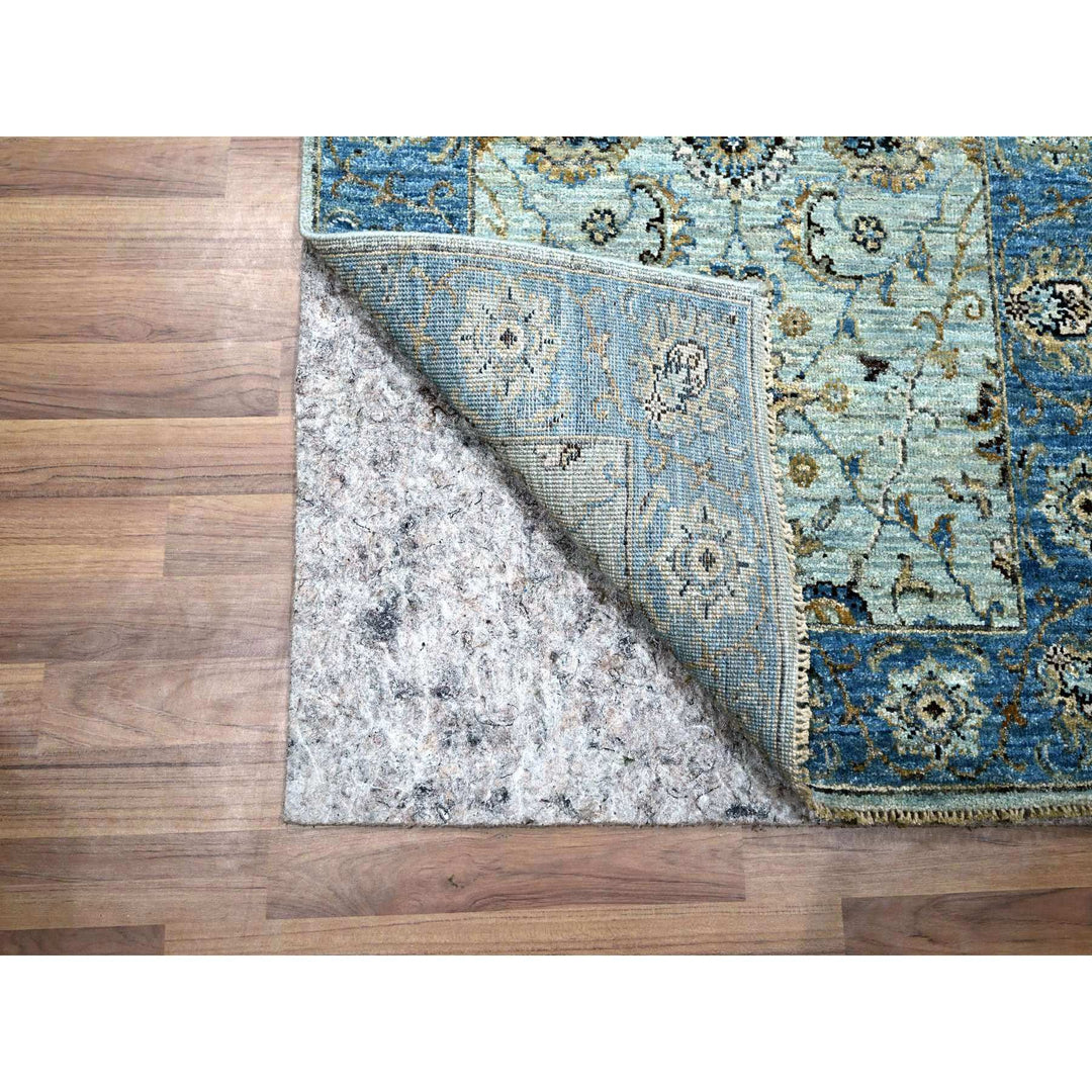 2'9" x 27'0" New Hand Knotted Blue Wool Runner Oriental Rug - MOA10276127