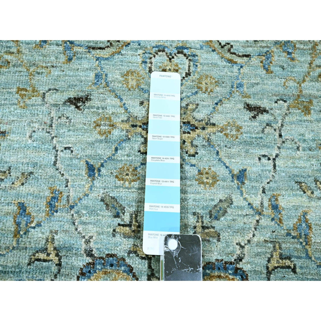 2'9" x 27'0" New Hand Knotted Blue Wool Runner Oriental Rug - MOA10276127