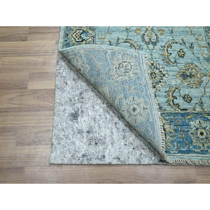 2'6" x 14'0" New Hand Knotted Blue Wool Runner Oriental Rug - MOA10276129