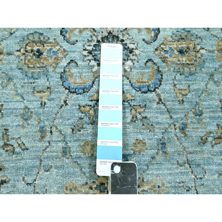 2'6" x 14'0" New Hand Knotted Blue Wool Runner Oriental Rug - MOA10276129