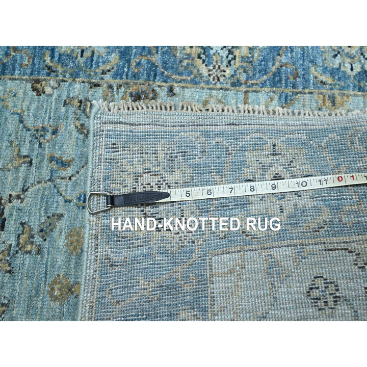 2'6" x 14'0" New Hand Knotted Blue Wool Runner Oriental Rug - MOA10276129