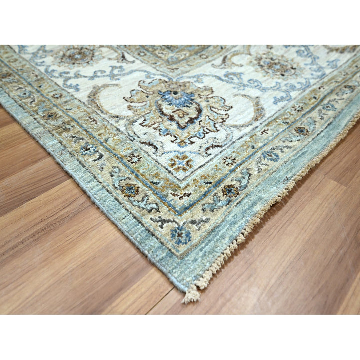 8'1" x 9'10" New Hand Knotted Blue Wool Rectangle Oriental Rug - MOA10276133