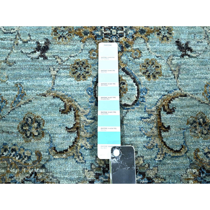 8'1" x 9'10" New Hand Knotted Blue Wool Rectangle Oriental Rug - MOA10276133