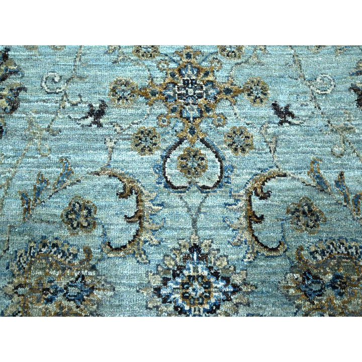 8'1" x 9'10" New Hand Knotted Blue Wool Rectangle Oriental Rug - MOA10276133