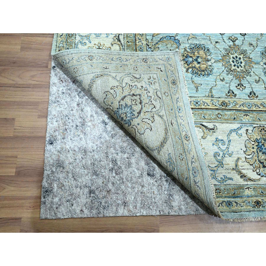 8'0" x 8'1" New Hand Knotted Blue Wool Square Oriental Rug - MOA10276134