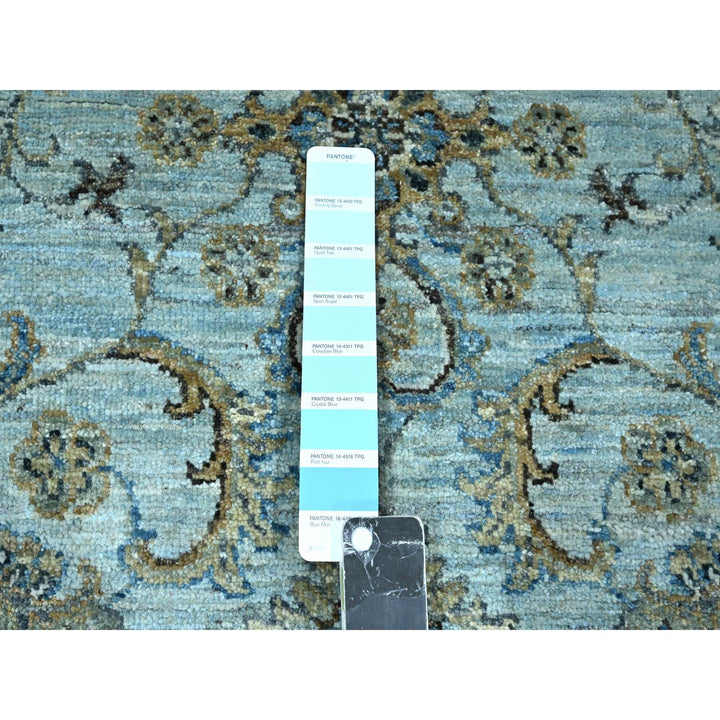 8'0" x 8'1" New Hand Knotted Blue Wool Square Oriental Rug - MOA10276134