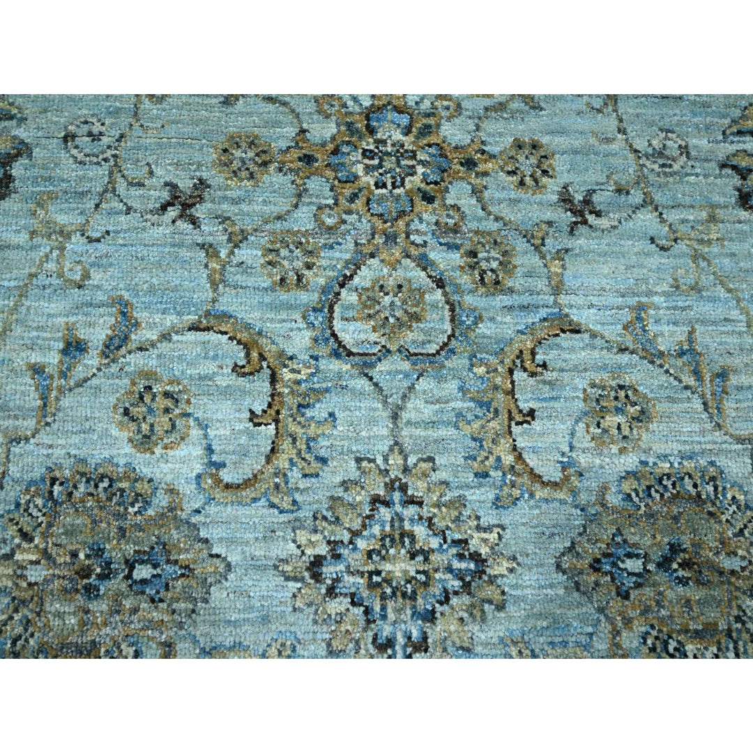 8'0" x 8'1" New Hand Knotted Blue Wool Square Oriental Rug - MOA10276134