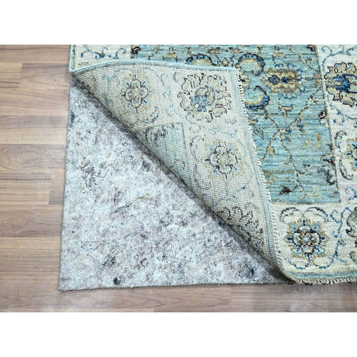 2'6" x 12'1" New Hand Knotted Blue Wool Runner Oriental Rug - MOA10276135