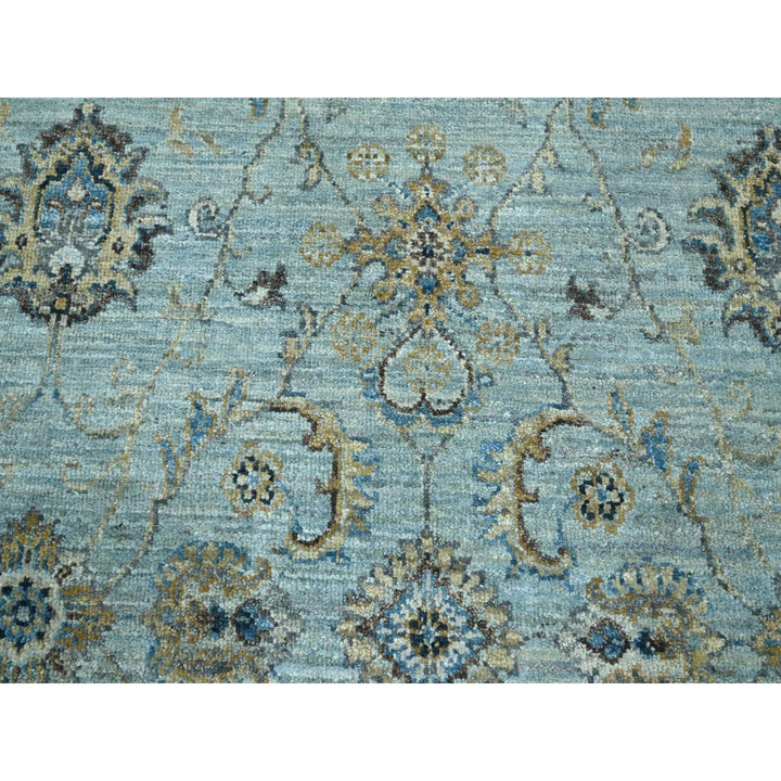 5'11" x 9'1" New Hand Knotted Blue Wool Rectangle Oriental Rug - MOA10276137