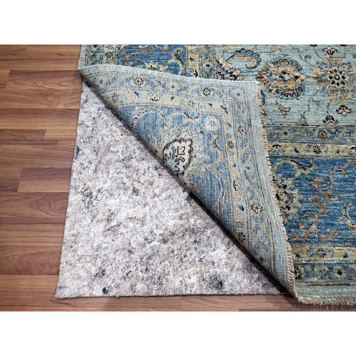 8'0" x 8'0" New Hand Knotted Blue Wool Square Oriental Rug - MOA10276141