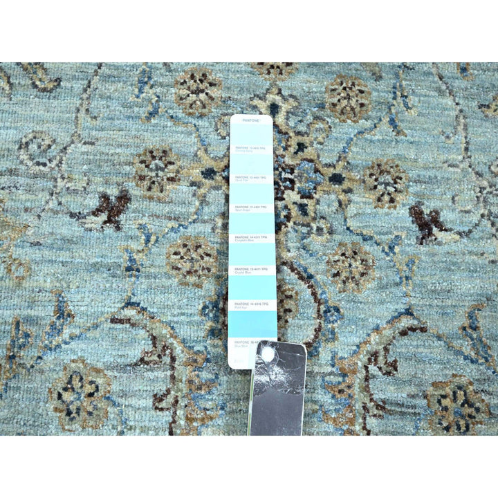 8'0" x 8'0" New Hand Knotted Blue Wool Square Oriental Rug - MOA10276141