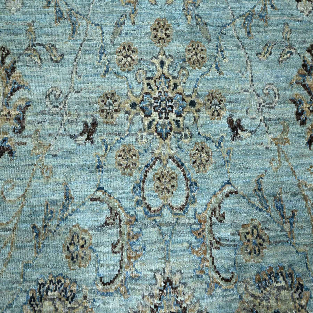 8'0" x 8'0" New Hand Knotted Blue Wool Square Oriental Rug - MOA10276141