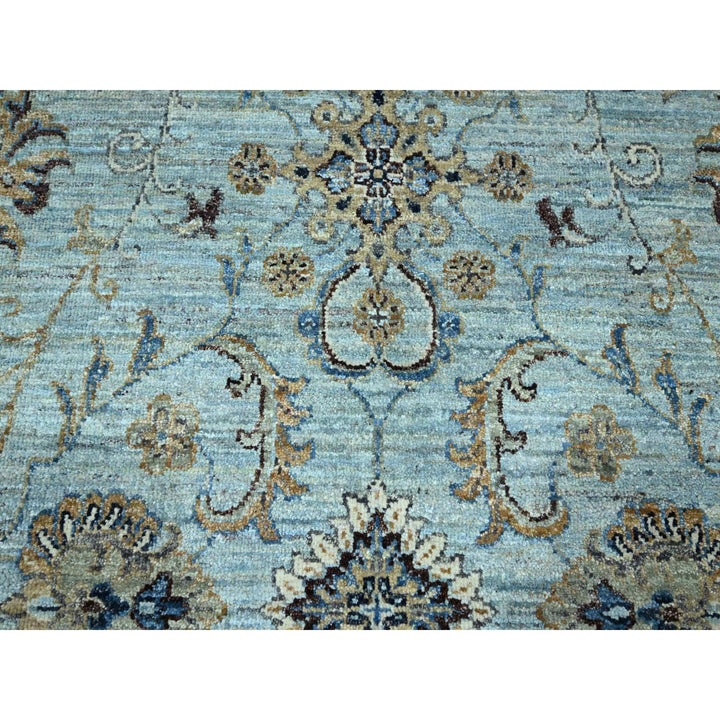 8'11" x 9'0" New Hand Knotted Blue Wool Round Oriental Rug - MOA10276142