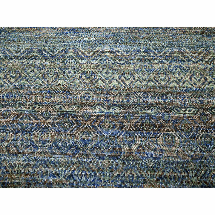 9'0" x 11'10" New Hand Knotted Blue Wool Rectangle Oriental Rug - MOA10276149