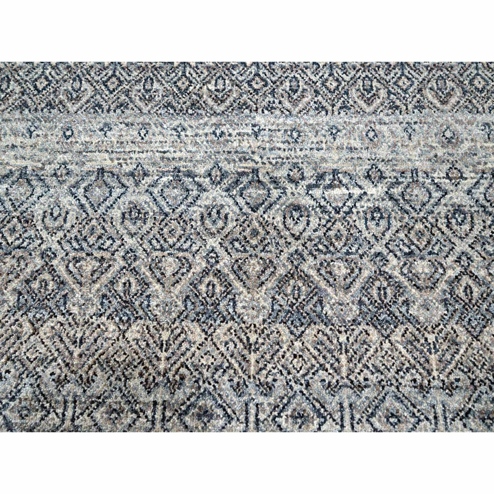 9'1" x 12'1" New Hand Knotted Grey Wool Rectangle Oriental Rug - MOA10276150