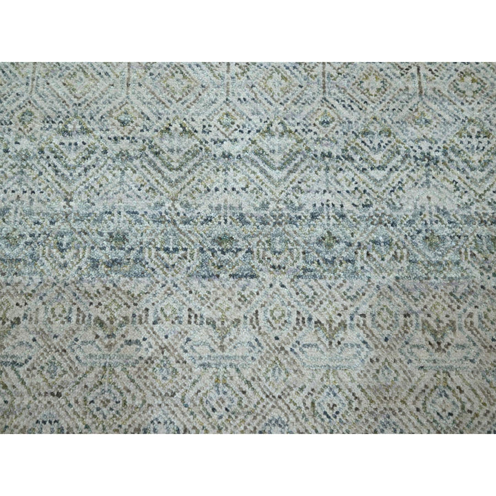 9'1" x 12'1" New Hand Knotted Blue Wool Rectangle Oriental Rug - MOA10276151