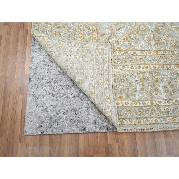 12'0" x 15'1" New Hand Knotted Grey Wool Rectangle Oriental Rug - MOA10276159