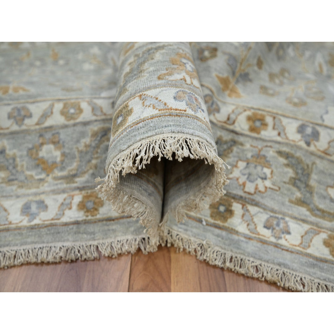 12'0" x 15'1" New Hand Knotted Grey Wool Rectangle Oriental Rug - MOA10276159