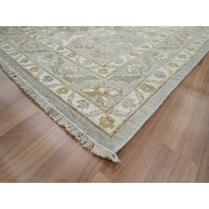 12'0" x 15'1" New Hand Knotted Grey Wool Rectangle Oriental Rug - MOA10276159