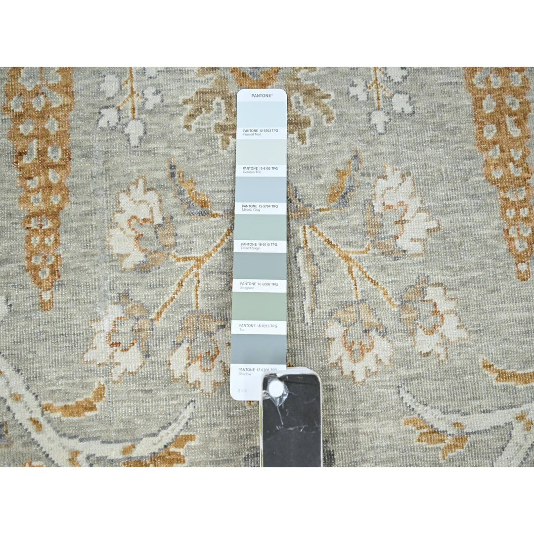12'0" x 15'1" New Hand Knotted Grey Wool Rectangle Oriental Rug - MOA10276159