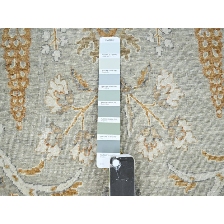 12'0" x 15'1" New Hand Knotted Grey Wool Rectangle Oriental Rug - MOA10276159