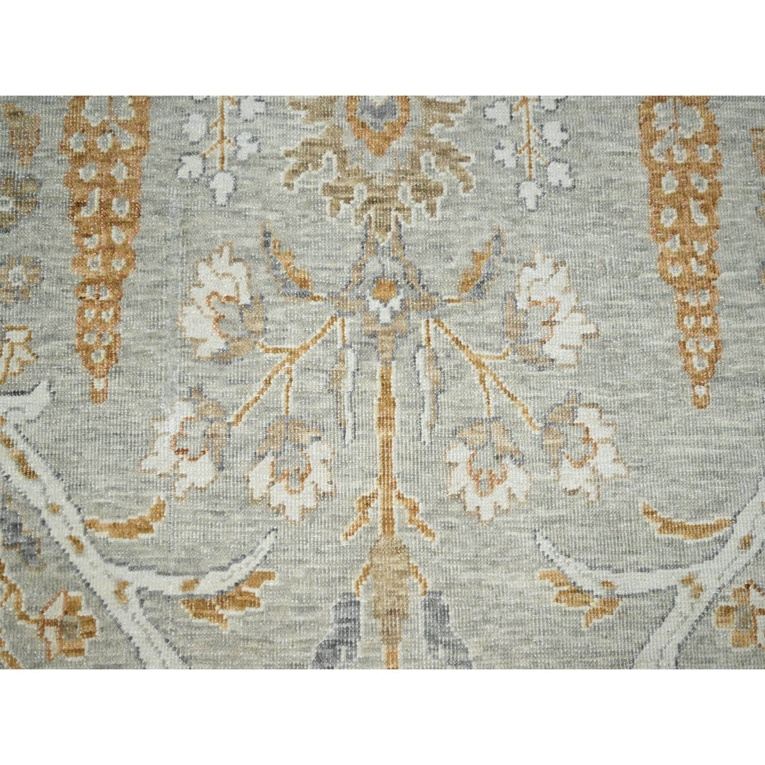 12'0" x 15'1" New Hand Knotted Grey Wool Rectangle Oriental Rug - MOA10276159