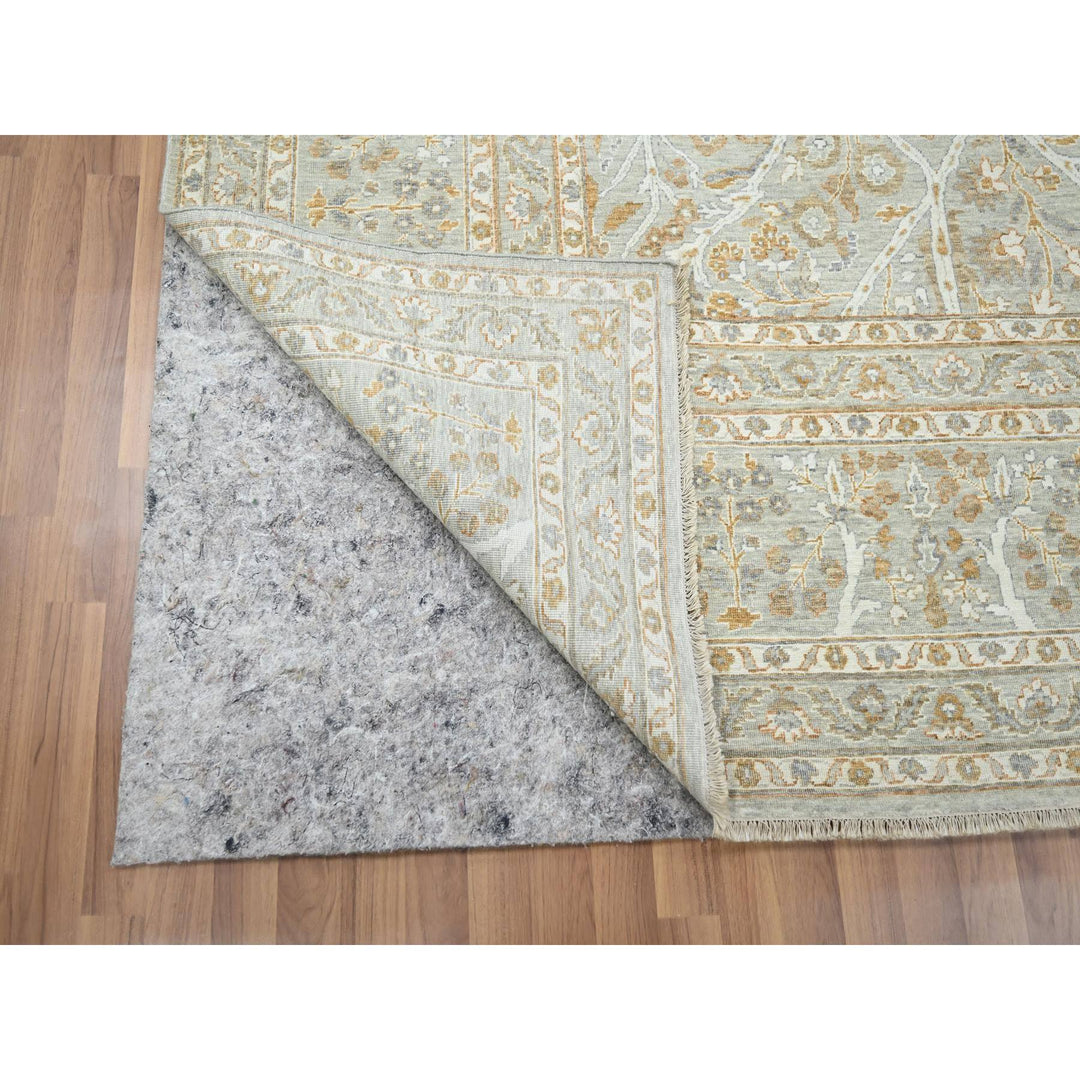 9'2" x 12'0" New Hand Knotted Grey Wool Rectangle Oriental Rug - MOA10276160