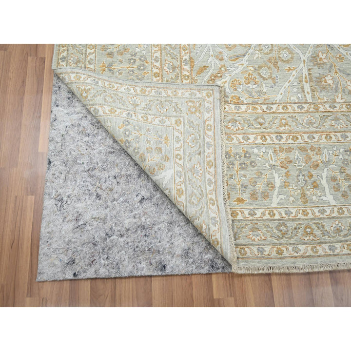 9'2" x 12'0" New Hand Knotted Grey Wool Rectangle Oriental Rug - MOA10276160