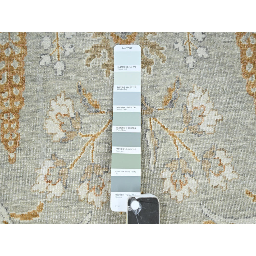 9'2" x 12'0" New Hand Knotted Grey Wool Rectangle Oriental Rug - MOA10276160