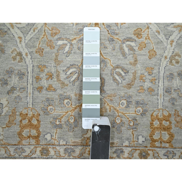 8'1" x 10'1" New Hand Knotted Grey Wool Rectangle Oriental Rug - MOA10276161
