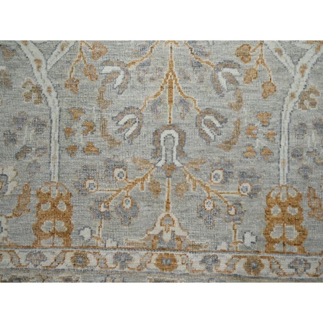 8'1" x 10'1" New Hand Knotted Grey Wool Rectangle Oriental Rug - MOA10276161