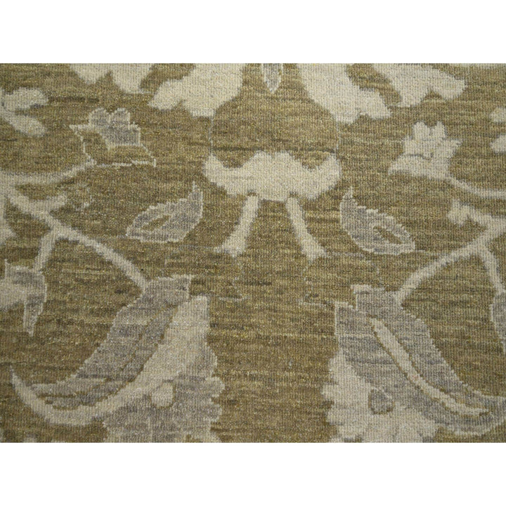 9'0" x 12'0" New Hand Knotted Green Wool Rectangle Oriental Rug - MOA10276165