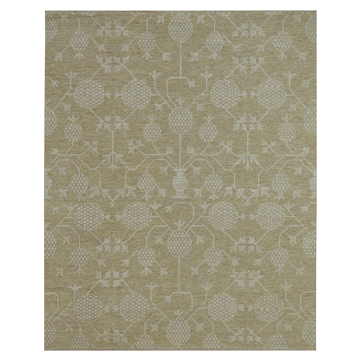 8'1" x 10'1" New Hand Knotted Brown Wool Rectangle Oriental Rug - MOA10276166