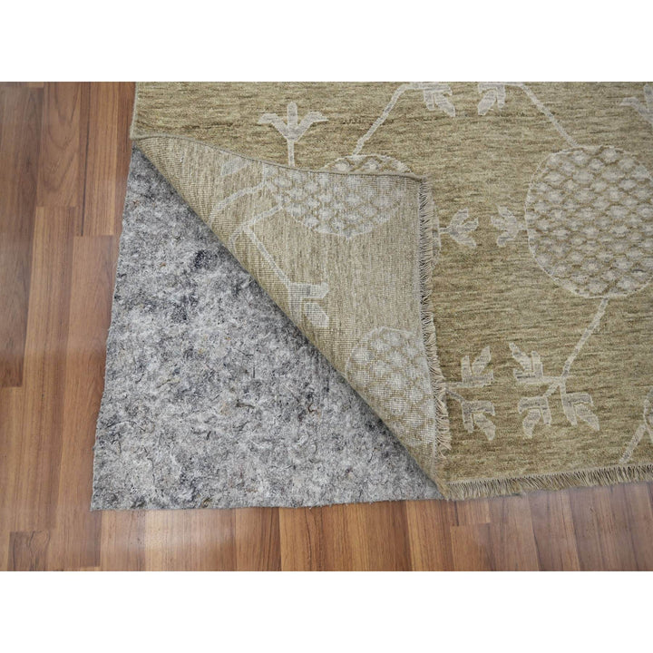 8'1" x 10'1" New Hand Knotted Brown Wool Rectangle Oriental Rug - MOA10276166