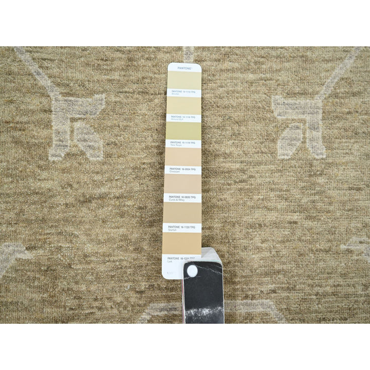 8'1" x 10'1" New Hand Knotted Brown Wool Rectangle Oriental Rug - MOA10276166