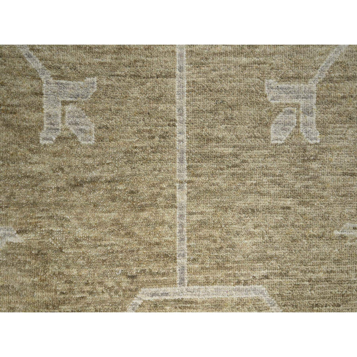 8'1" x 10'1" New Hand Knotted Brown Wool Rectangle Oriental Rug - MOA10276166