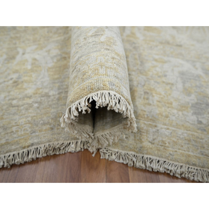9'1" x 12'2" New Hand Knotted Beige Wool Rectangle Oriental Rug - MOA10276168