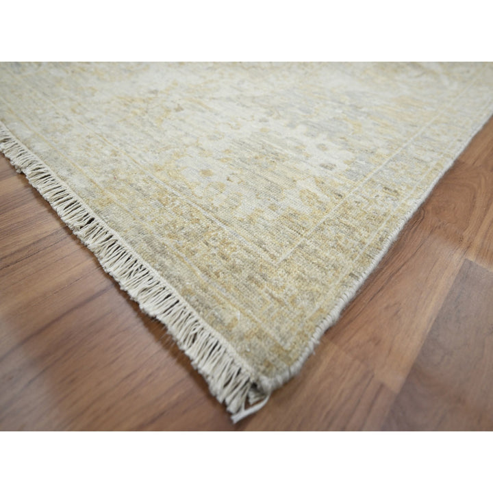 9'1" x 12'2" New Hand Knotted Beige Wool Rectangle Oriental Rug - MOA10276168