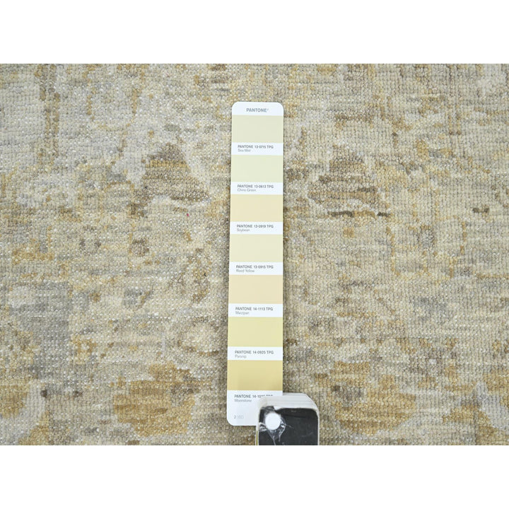 9'1" x 12'2" New Hand Knotted Beige Wool Rectangle Oriental Rug - MOA10276168