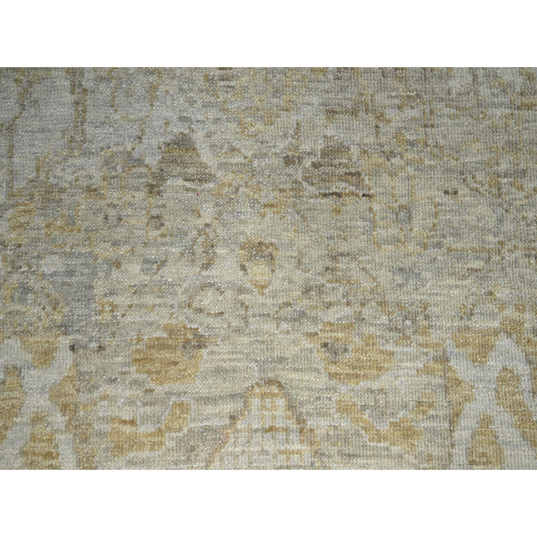9'1" x 12'2" New Hand Knotted Beige Wool Rectangle Oriental Rug - MOA10276168
