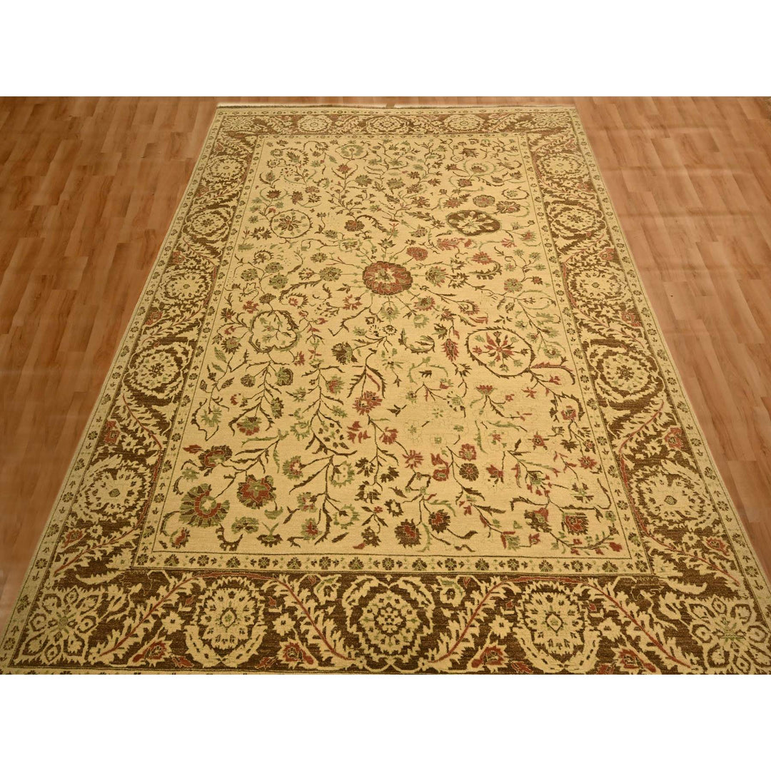 10'0" x 13'10" New Hand Knotted Brown Wool Rectangle Oriental Rug - MOA10276170